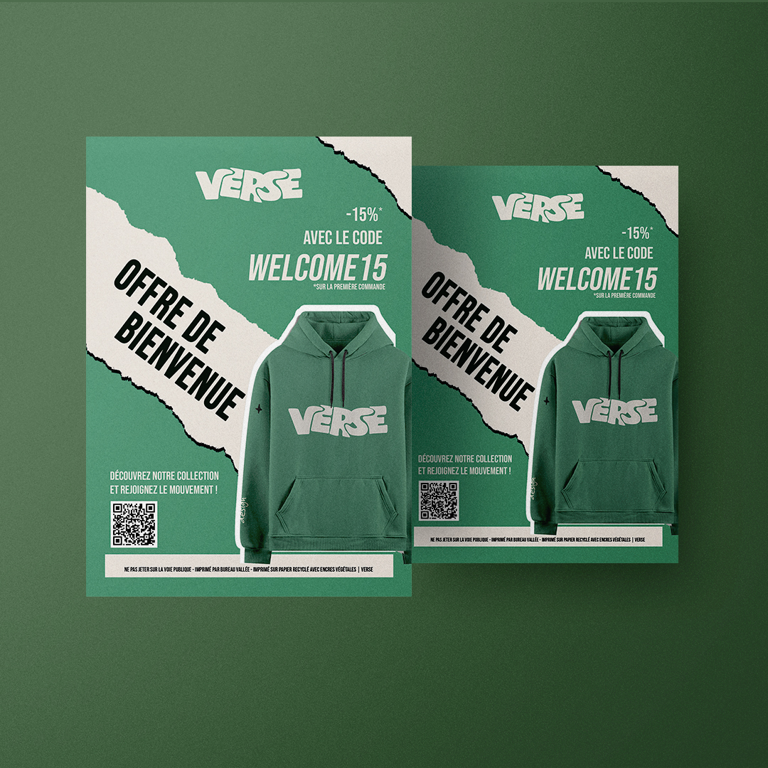 Flyer A5 Verse pour une réduction de bienvenue